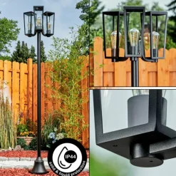 Réverbère Ruoni Noir, 3 lumières