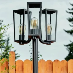 Réverbère Ruoni Noir, 3 lumières