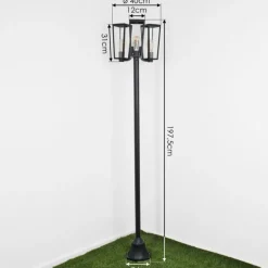 Réverbère Ruoni Noir, 3 lumières