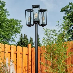 Réverbère Ruoni Noir, 3 lumières