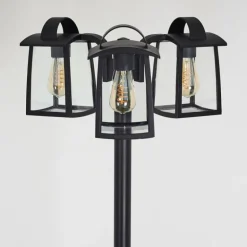 Réverbère Trosa Noir, 3 lumières