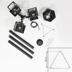 Réverbère Trosa Noir, 3 lumières