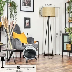 Sabadim Lampadaire beige, 1 lumière