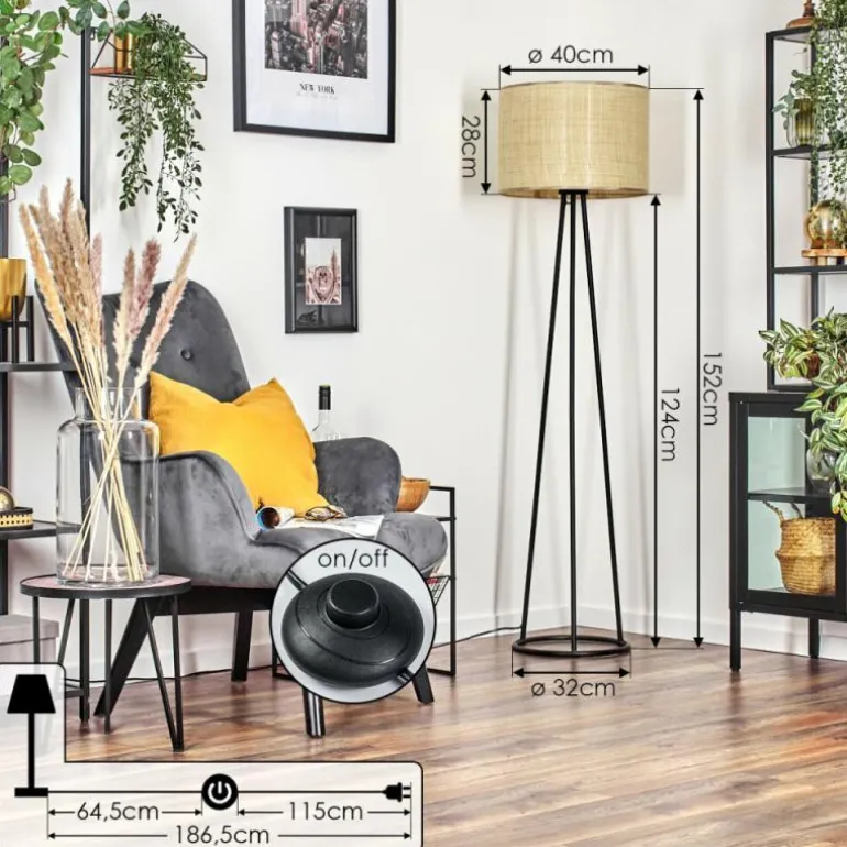 Sabadim Lampadaire beige, 1 lumière