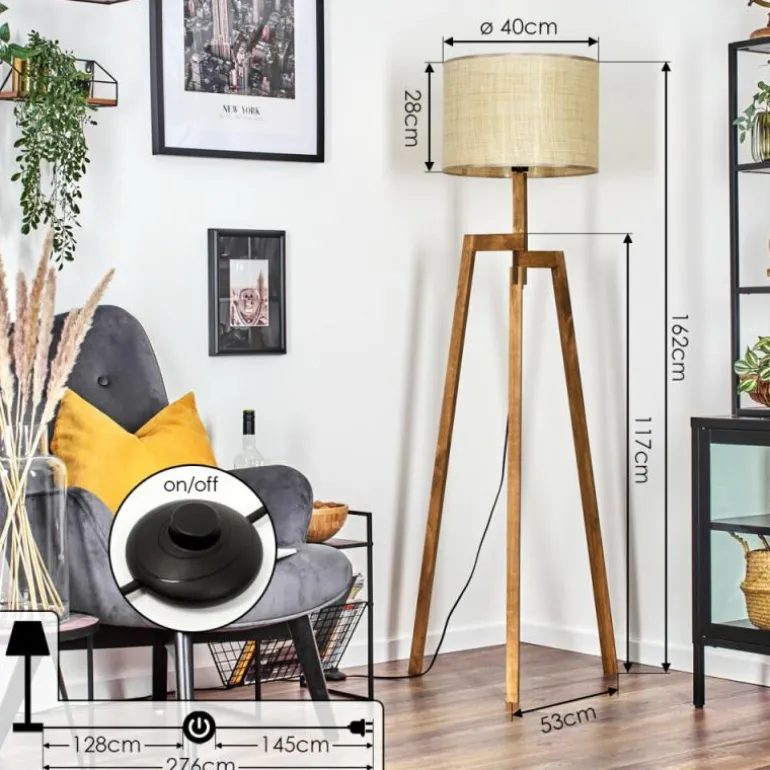 Sabadim Lampadaire Écru, 1 lumière