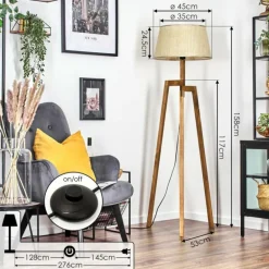 Sabadim Lampadaire Écru, 1 lumière