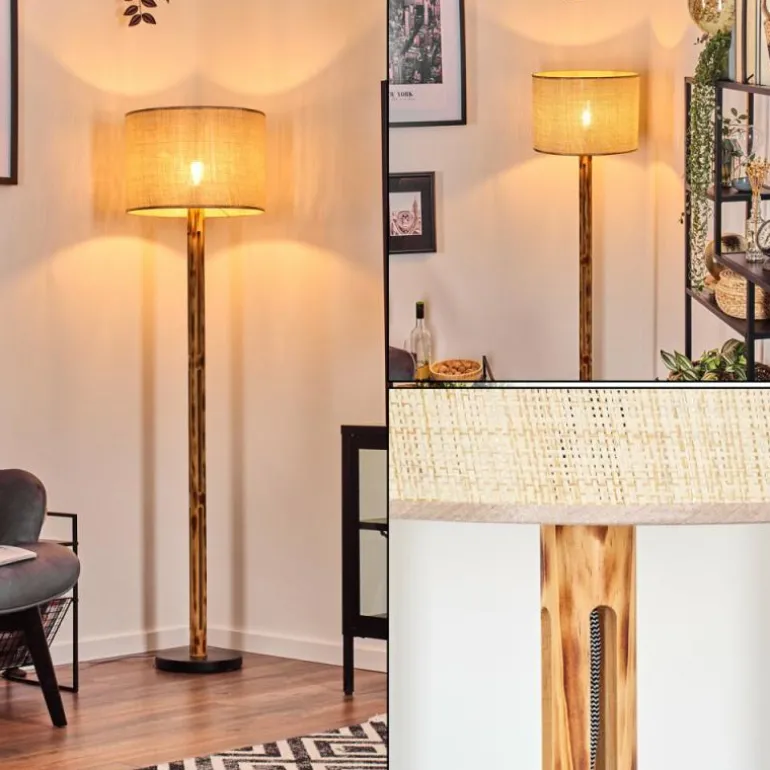 Sabadim Lampadaire Écru, Noir, 1 lumière