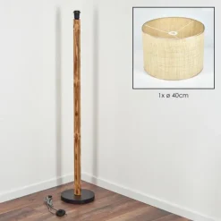 Sabadim Lampadaire Écru, Noir, 1 lumière