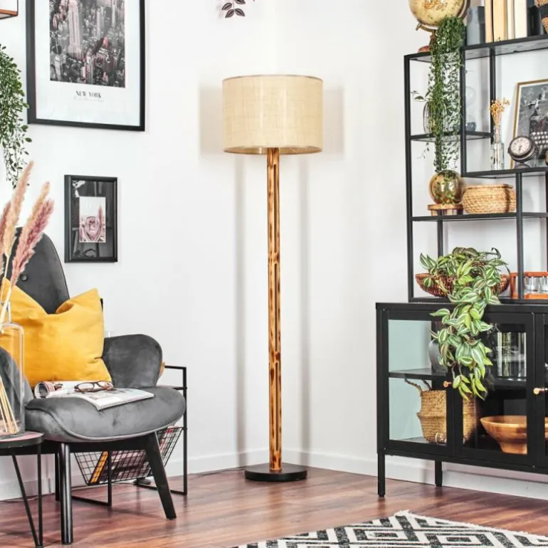 Sabadim Lampadaire Écru, Noir, 1 lumière