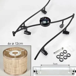 Sabadim Plafonnier beige, Écru, 6 lumières