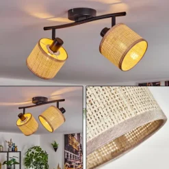 Sabadim Plafonnier Noir, 2 lumières