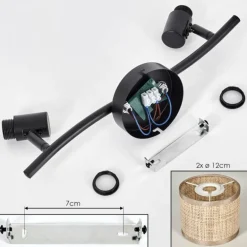 Sabadim Plafonnier Noir, 2 lumières