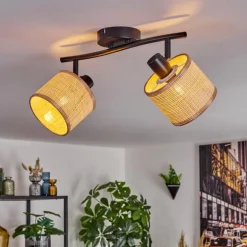 Sabadim Plafonnier Noir, 2 lumières