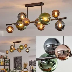 Sacoselo Plafonnier, Boule lumineuse Noir, 9 lumières