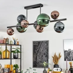 Sacoselo Plafonnier, Boule lumineuse Noir, 9 lumières