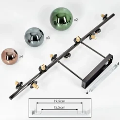 Sacoselo Plafonnier, Boule lumineuse Noir, 9 lumières