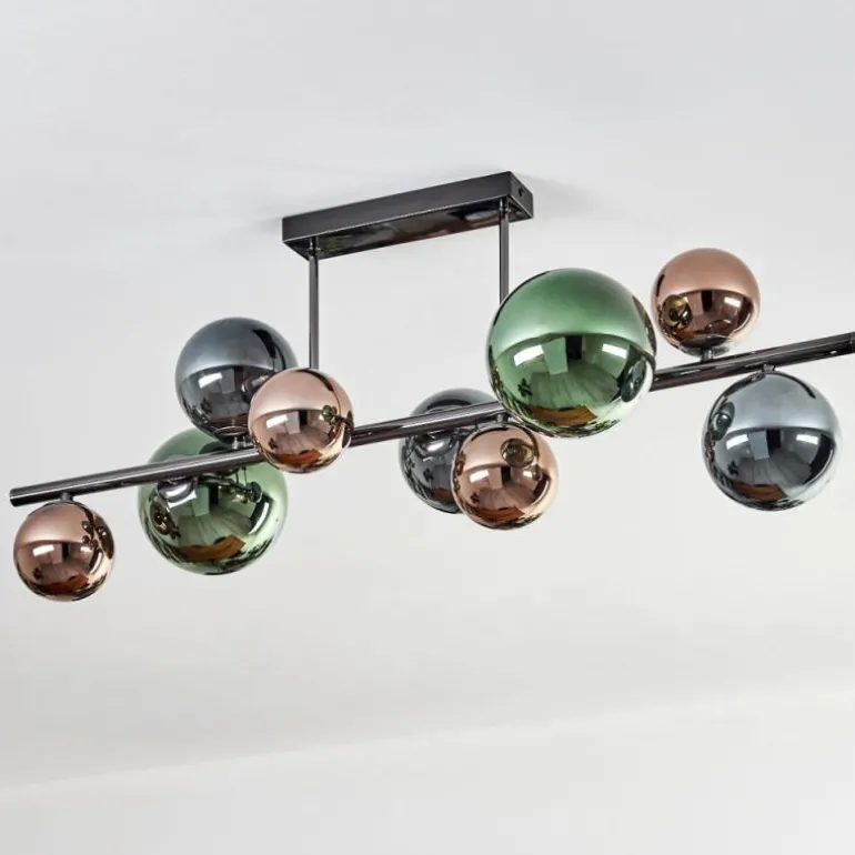 Sacoselo Plafonnier, Boule lumineuse Noir, 9 lumières