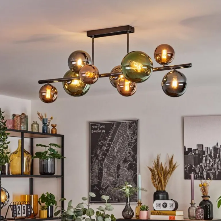 Sacoselo Plafonnier, Boule lumineuse Noir, 9 lumières