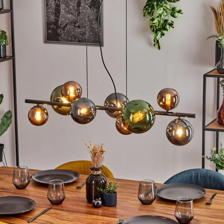 Sacoselo Suspension, Boule lumineuse Noir, 9 lumières