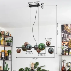 Sacoselo Suspension, Boule lumineuse Noir, 9 lumières