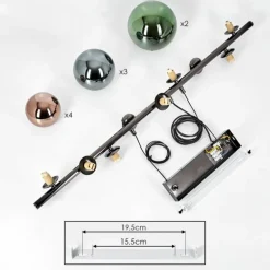 Sacoselo Suspension, Boule lumineuse Noir, 9 lumières