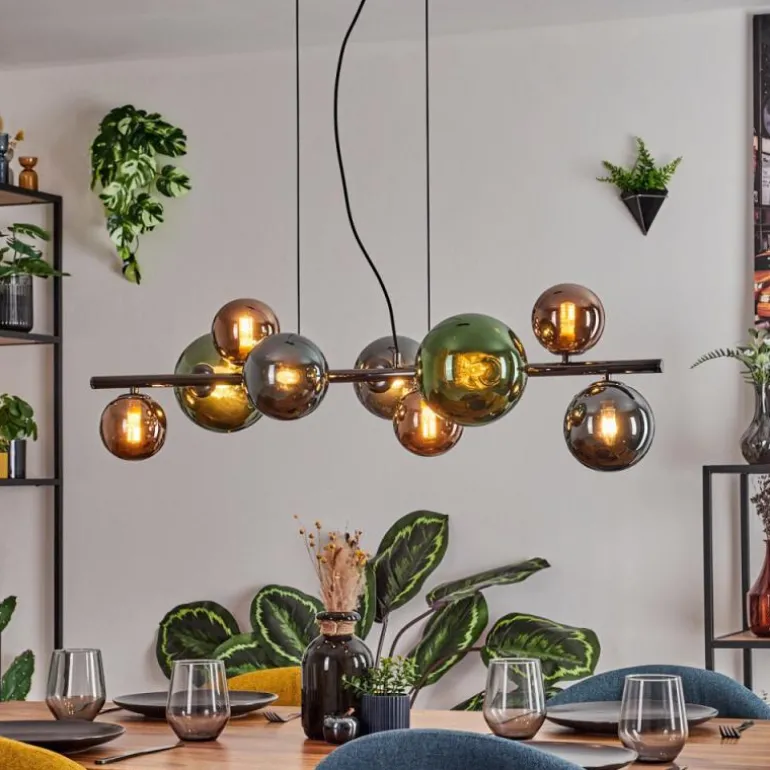 Sacoselo Suspension, Boule lumineuse Noir, 9 lumières