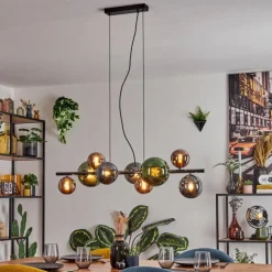 Sacoselo Suspension, Boule lumineuse Noir, 9 lumières