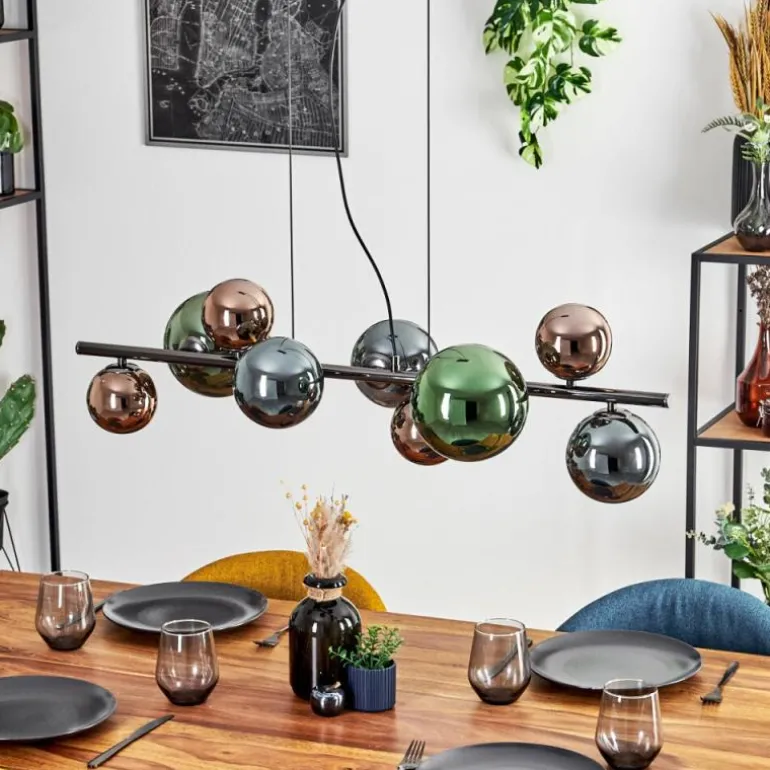 Sacoselo Suspension, Boule lumineuse Noir, 9 lumières