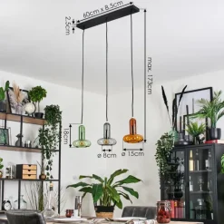 Salavisa Suspension Noir, 3 lumières