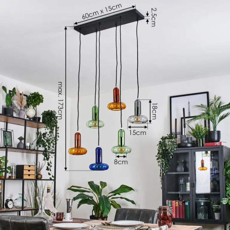 Salavisa Suspension Noir, 6 lumières