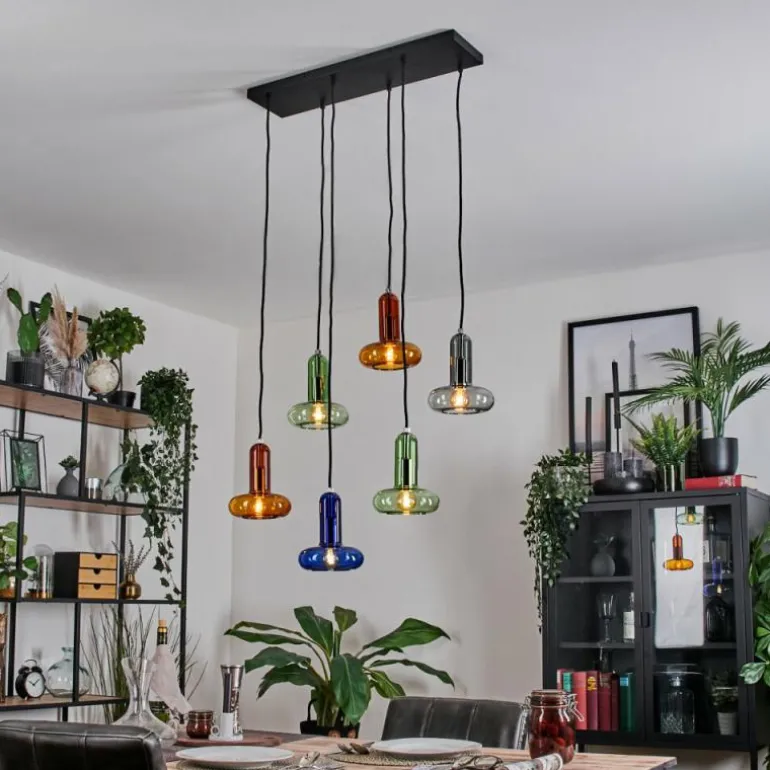 Salavisa Suspension Noir, 6 lumières