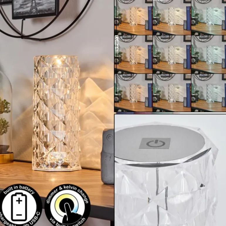 Salberget Lampe à poser LED Scintillant, Transparent, 1 lumière