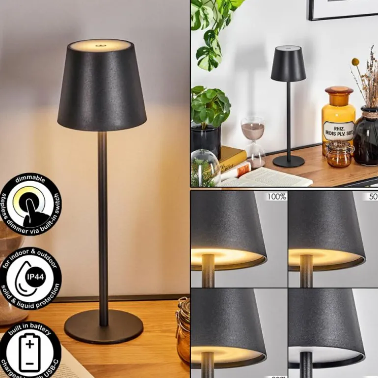 Salgadinho Lampe à poser LED Noir, 1 lumière