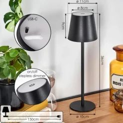 Salgadinho Lampe à poser LED Noir, 1 lumière