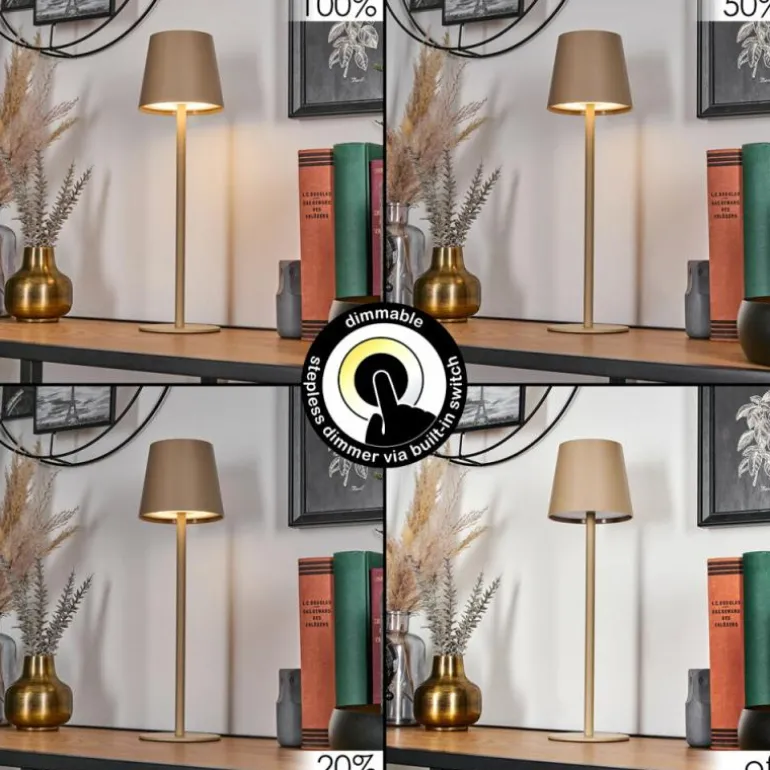 Salgadinho Lampe à poser LED Beige, 1 lumière