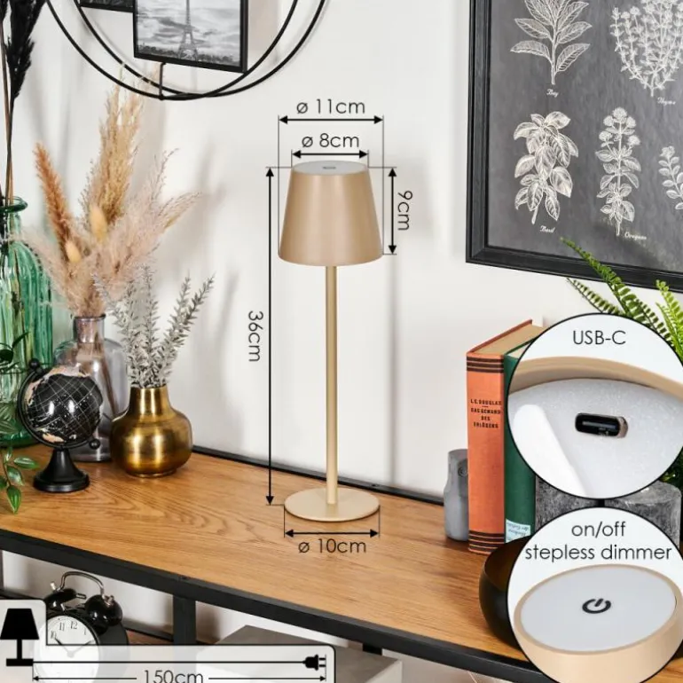 Salgadinho Lampe à poser LED Beige, 1 lumière