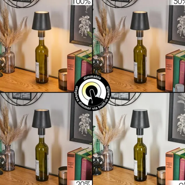 Salgadinho Lampe de table d'extérieur, Lampe à poser LED Noir, 1 lumière