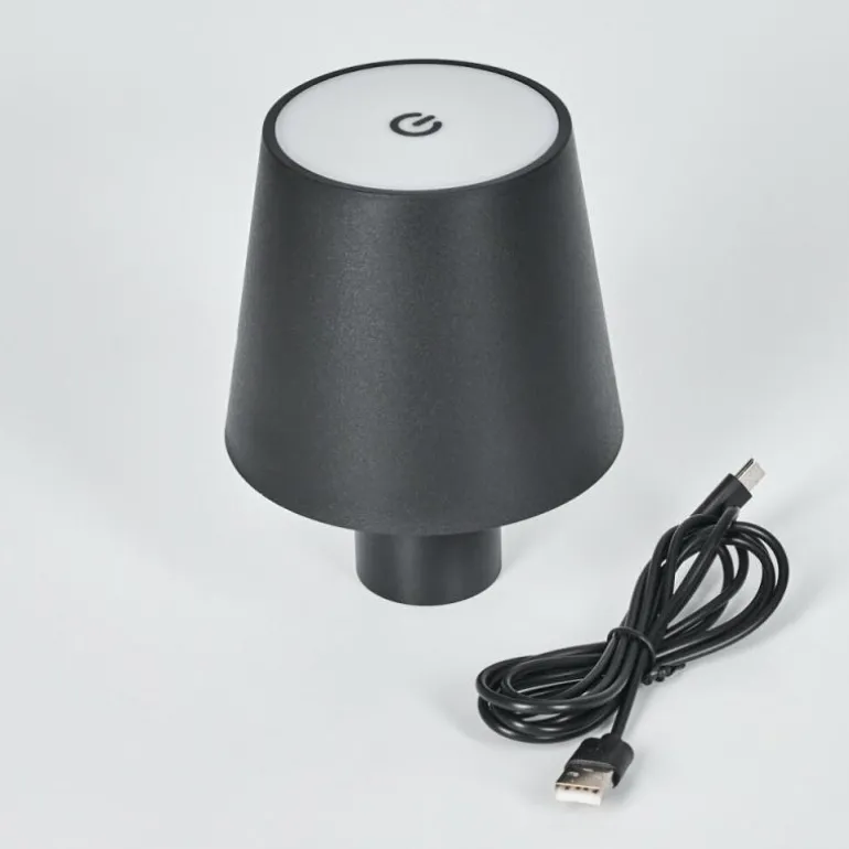 Salgadinho Lampe de table d'extérieur, Lampe à poser LED Noir, 1 lumière