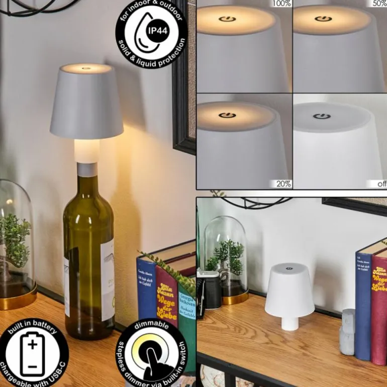 Salgadinho Lampe de table d'extérieur, Lampe à poser LED Blanc, 1 lumière
