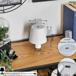 Salgadinho Lampe de table d'extérieur, Lampe à poser LED Blanc, 1 lumière