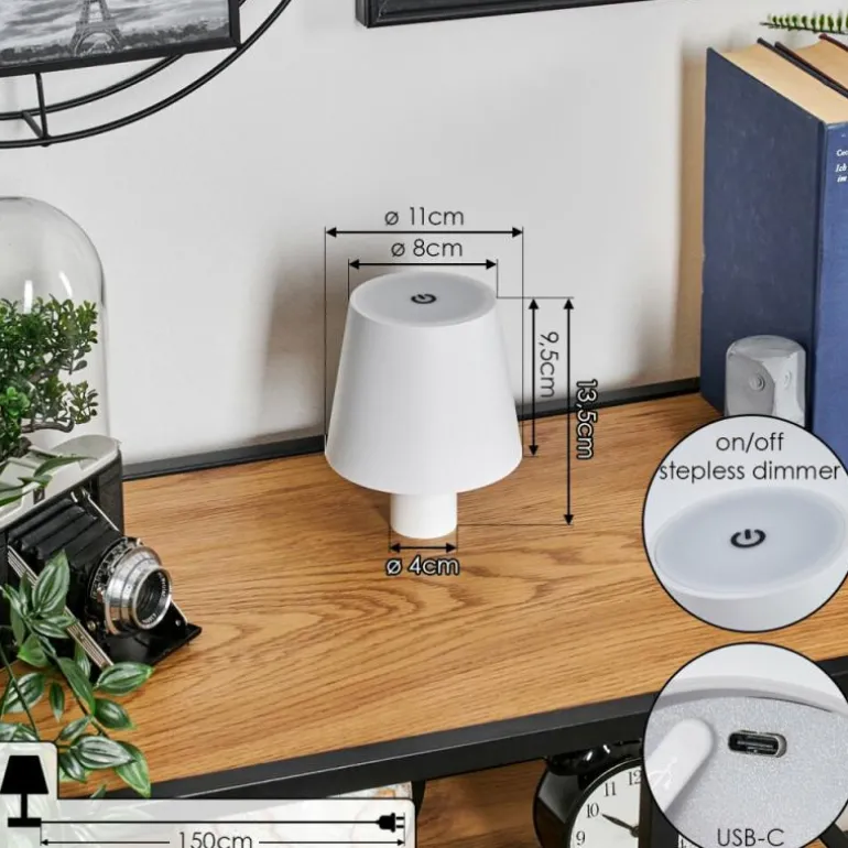 Salgadinho Lampe de table d'extérieur, Lampe à poser LED Blanc, 1 lumière