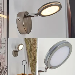 Sarnadinha Applique murale LED Nickel mat, 1 lumière