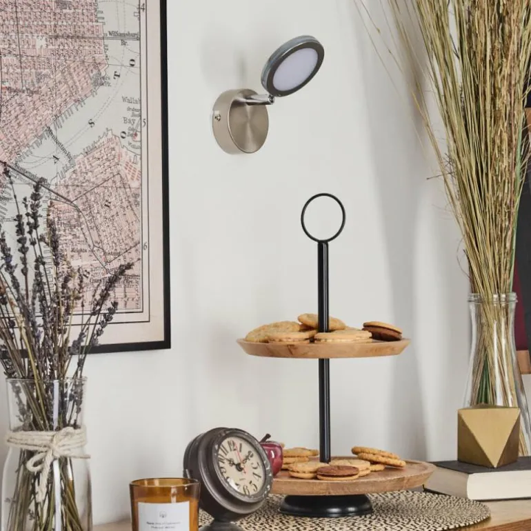 Sarnadinha Applique murale LED Nickel mat, 1 lumière