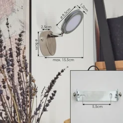 Sarnadinha Applique murale LED Nickel mat, 1 lumière