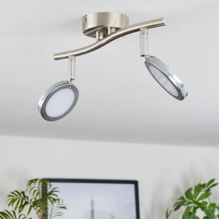 Sarnadinha Plafonnier LED Nickel mat, 2 lumières