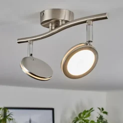 Sarnadinha Plafonnier LED Nickel mat, 2 lumières