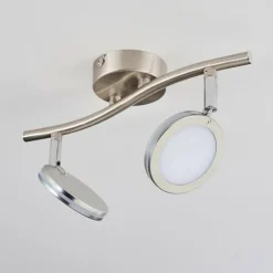 Sarnadinha Plafonnier LED Nickel mat, 2 lumières