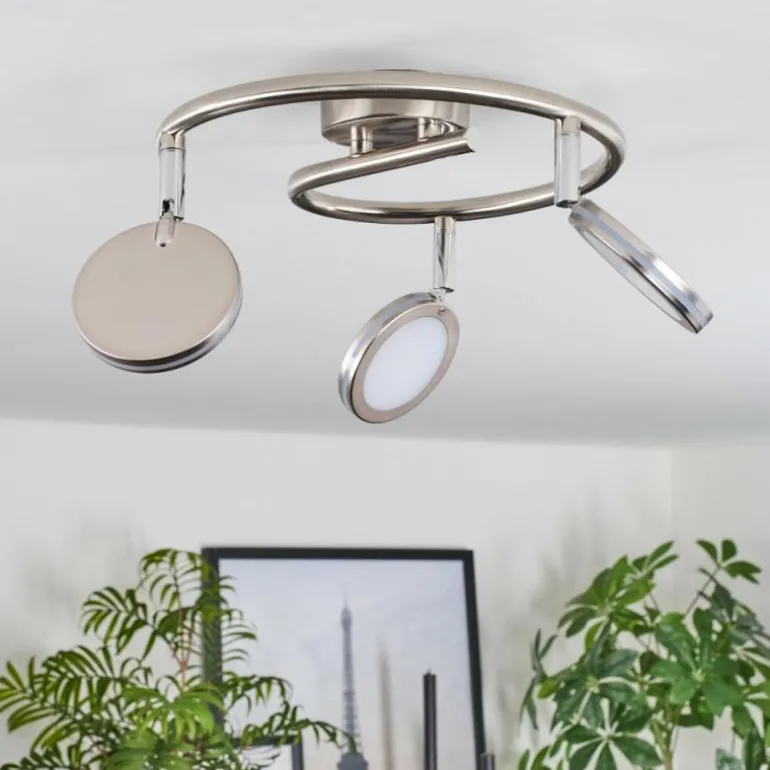 Sarnadinha Plafonnier LED Nickel mat, 3 lumières