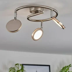 Sarnadinha Plafonnier LED Nickel mat, 3 lumières