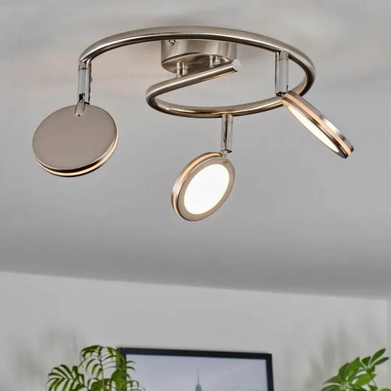 Sarnadinha Plafonnier LED Nickel mat, 3 lumières